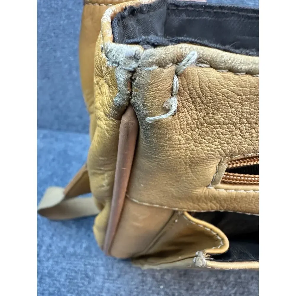 Kenneth Cole Reaction Leather Messenger Bag Tan Distressed for Repair